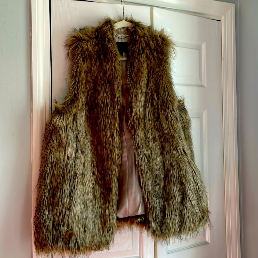 Banana Republic faux fur vest.